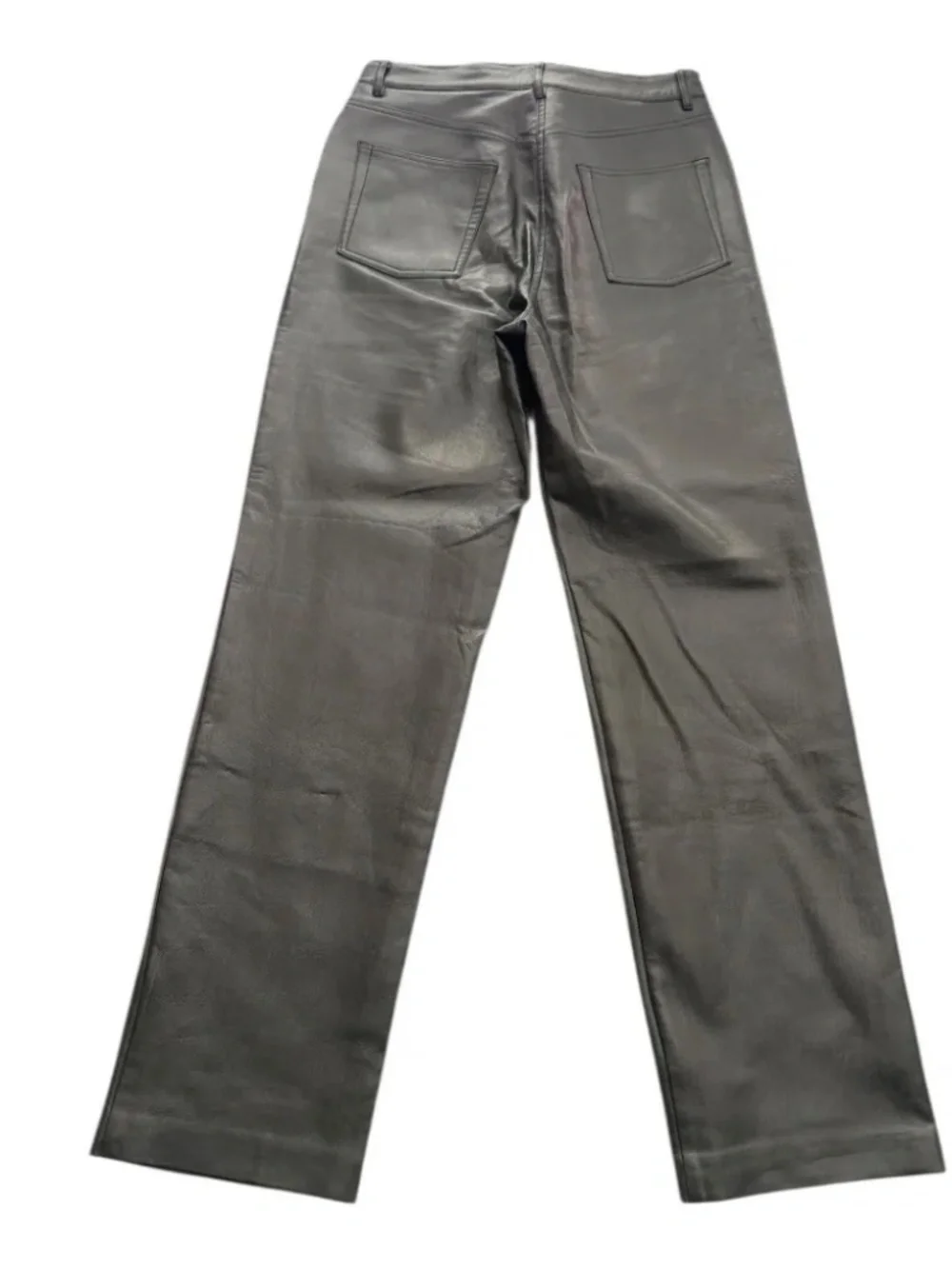 Aritzia Wilfred Melina High Rise Faux Leather Straight Pants Black 10